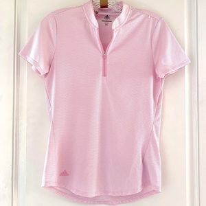 NEW adidas zip-up women’s striped golf/athletic polo shirt